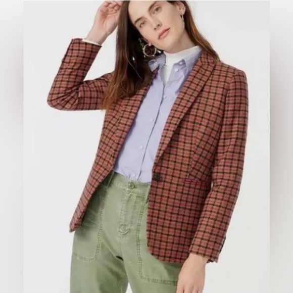 J. Crew Parke Pink, Yellow and Navy wool blazer - Picture 1 of 6